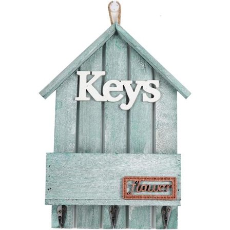 Väggmonterad nyckelbox i trä (grön)