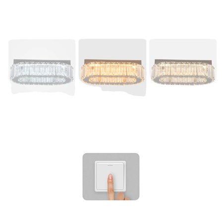 Led Crystal Taklampa, Bytbar Ljusfärg, Modern Oval Design,L28cm x H10cm, föränderlig