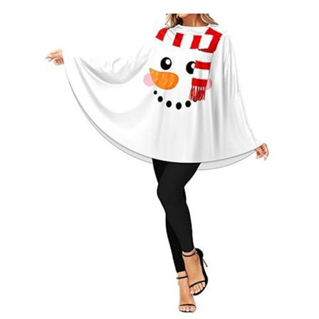 Juleklær i én størrelse som passer alle, ny ballkåpe, kappe, juleklær for voksne - Hvit