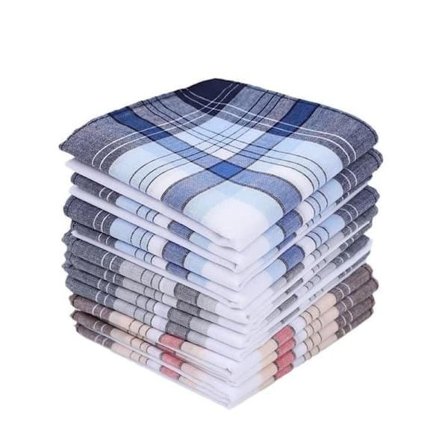 12-pak Herrnäsdukar Bomuld 40x40 cm, Bomuldsnæsedug - Klassisk ternet design