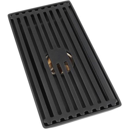 Musta lattiakaivo irrotettavalla kannella, ruostumattomasta teräksestä valmistetut keittiötarvikkeet, 10x20cm