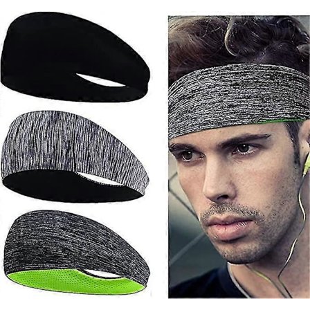 3-pak Sports Hårbånd Anti-slip Svedbånd