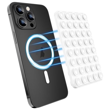 Magnetisk Telefonhållare med sugpropp - Vit