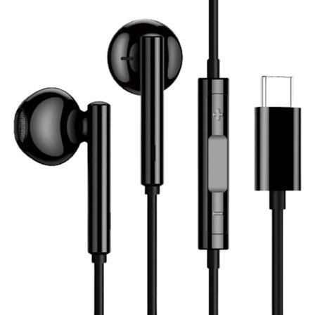 USB C Hörlurar för Android, USB C Trådbundna Hörlurar, In-Ear Type C Hörlurar med Mikrofon och Volymkontroll, HiFi Stereo Öronsnäckor