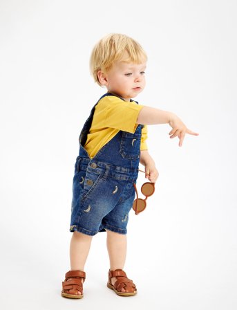 The New Tnstotis Short Denim Dungarees - Navy - 80