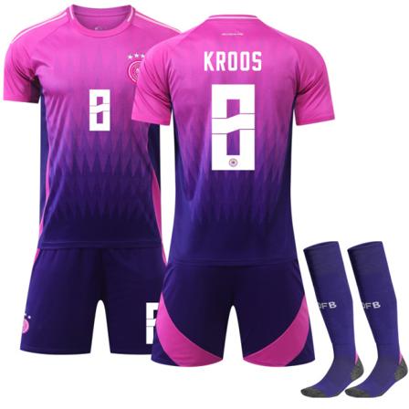 2024 UEFA EM Kroos Barn Fotbollströja Kit Tyskland Borta Nr.8 Away 26