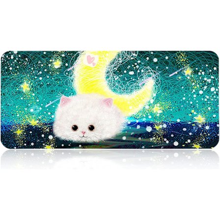 Stor musematte søt tegneserie skrivebordspute 900x400x3MM tastatur musematte utvidet spillmusematte vanntett sklisikker musematte (Cat D)