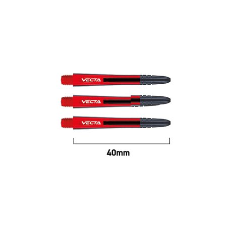 Winmau Vecta 40mm Red Polycarbonate Dart Shafts, Replacement Steel Tip Dart Shafts, Professional Darts Shafts Set