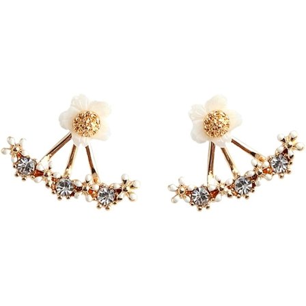 Blomsterdesign Örhängen för Kvinnor Smycken Present (Guld)