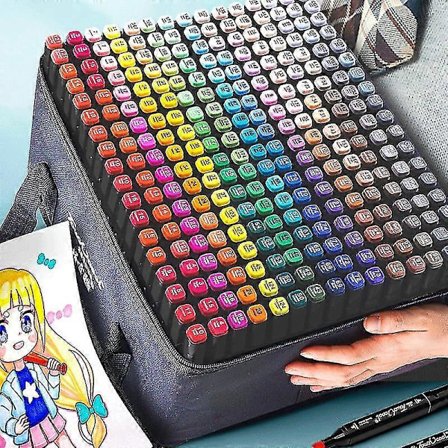 24-168 Färger Oljebaserade Konstmarkörer Set För Ritning Dubbelhuvade Skissmarkörer Oljebaserade Spetsar Graffiti Manga Skolmaterial