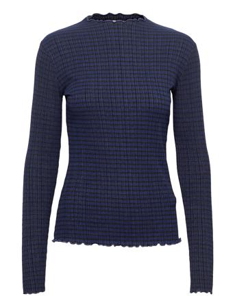 Candacekb Stripe Ls Langærmet T-shirt Navy Karen By Simonsen