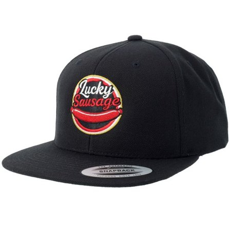 Iconic - Svart snapback Keps - Lucky Sausage Black/Black Snapback @ Hatstore