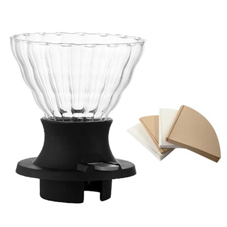 1 st Japansk Stil Handbrygg Filter Mugg Kopphållare Inbyggd På/Av Ventil Återanvändbar Kaffefilter Mugg