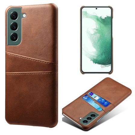Til Samsung Galaxy S24+ KSQ PU-læderbelagt skal hårdt etui Brown