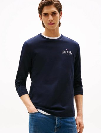 Tommy Hilfiger Hilfiger Stack Ls Tee - Navy - M