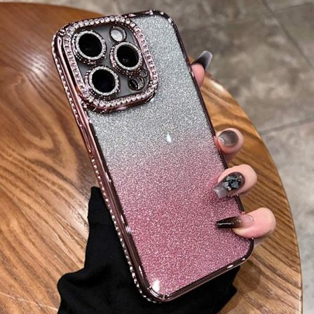 iPhone 16 Pro Skal med Diamant Gradient Glitter TPU - Skydda din telefon med stil!