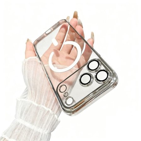 iPhone 17 Pro Max -puhelinkotelo, läpinäkyvä puhelinkotelo (hopeinen iPhone 17 Pro Max)