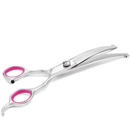 Hundsax böjd 19 cm Silver/Rosa