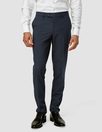 Shaping New Tomorrow - Essential Suit Pants - Dark Blue Check - Slim Fit - Herre - Størrelse 34/34