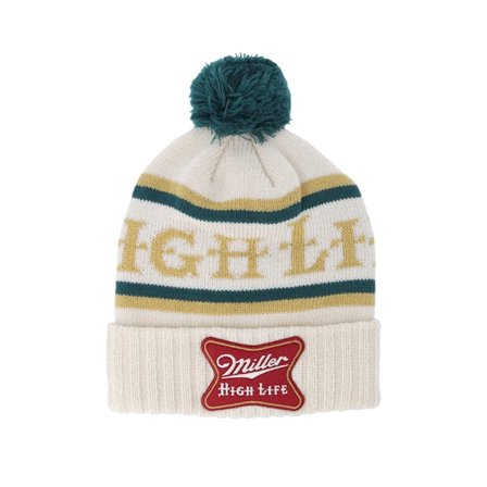 American Needle - Schwarz Pom Mütze - Miller High Life Pillow Line Ivory Pom @ Hatstore