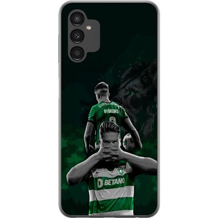 Yhteensopiva Puhelinkuori Samsung Galaxy A04s Neonmotiivi, jossa teksti "Gaming is in my DNA" sinisenä ja punaisena tiiliseinällä, jossa loistava DNA-