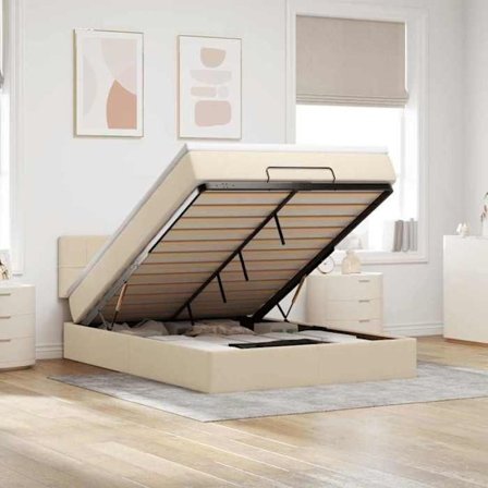 Maison Exclusive - Ottoman seng med creme madras 140x190 cm stof