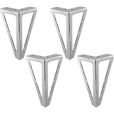 Sæt med 4 udskiftningsmøbelben i metal 15 cm sorte gør-det-selv-bordben møbelben stol