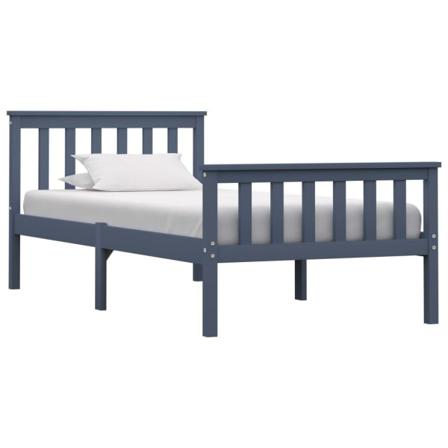 Vidaxl Sängram Med 2 Lådor Grå Massiv Furu 100x200 Cm Grå