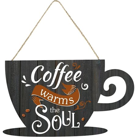 Kaffebar företag dörrskylt i trä kaffe väggdekorationsskylt Rus