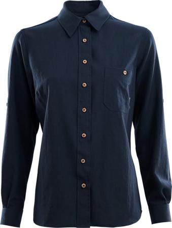 Aclima LeisureWool Woven Wool Shirt Woman Women long-sleeved shirts Blue L