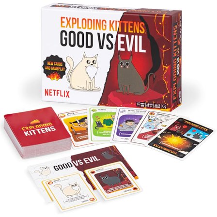 Exploding Kittens Hyvä vs. Paha - 2-5 pelaajaa - Ikäsuositus 7+ - Perhepeli - Juhlapelin