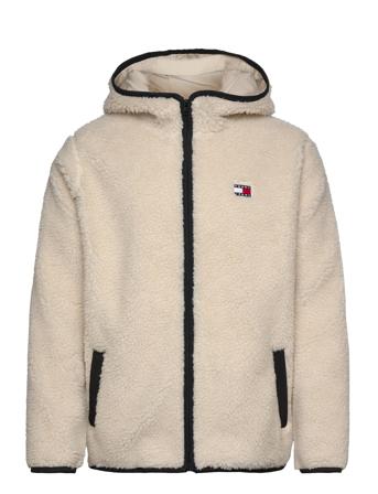 Tjm Reg Badge Teddy Zip Tru Ext Tops Sweat-shirts & Hoodies Fleeces & Midlayers Cream Tommy Jeans