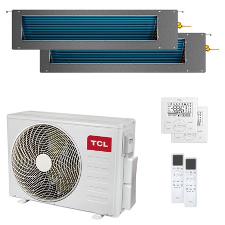 Condizionatore TCL Canalizzabile Serie D dual split 18000+18000 BTU inverter A++ wifi unità esterna 7.9 kW