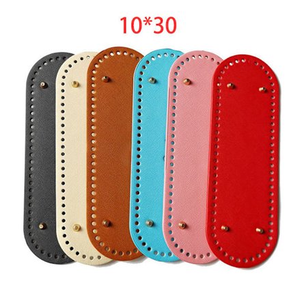 6 stk. Bunn til Veske (30x10cm), Heklet Bunn, PU-Lær