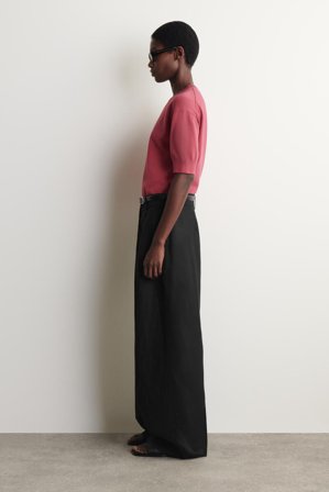 COS Femme T-Shirt En Maille De Coton in Rose