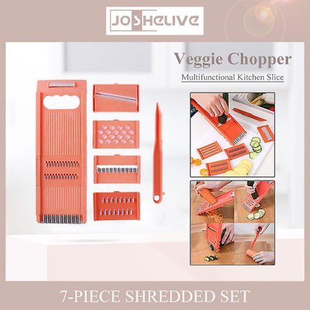 7 st/set Grönsaksskärare Mandolin Slicer Skalare Tärningsskärare Hackare Rivjärn Grönsaksskärare Kökstillbehör Verktyg