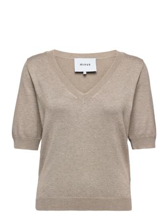 Milla V- Neck Knit Tee 1 Beige Minus
