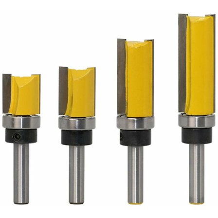 Finish Pattern Pattern Router Bit Set 8mm Shank Flush Trim Bit Wood Cutter, 4-Pack