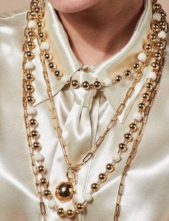 Bud to rose Eclipse Long Necklace Ivory/Gold - Gold - ONE SIZE