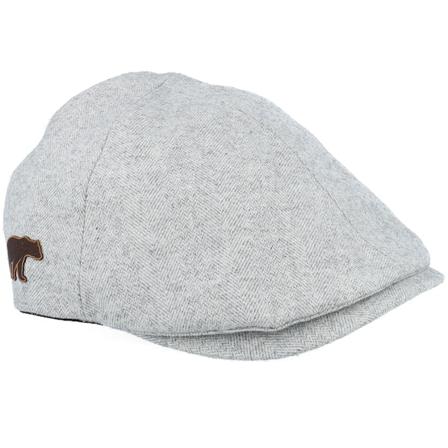 Wild Spirit - Bear Patch Light Grey Ivy Flat Cap Flatcap Grey Cap - @ Hatstore