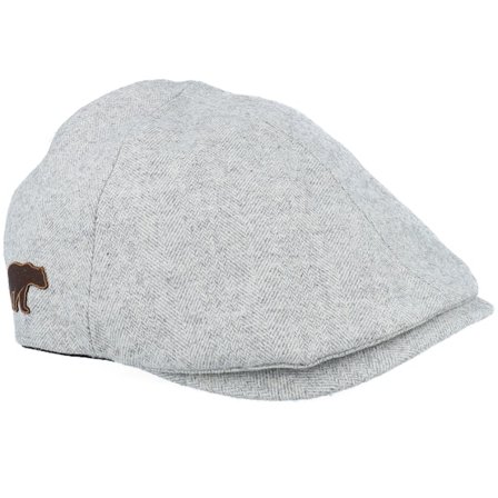 Wild Spirit - Grijs flatcap Cap - Bear Patch Light Grey Ivy Flat Cap @ Hatstore