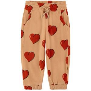 Mini Rodini Heart Printed Fleece Pants Beige 104/110 cm - Fleeces and midlayers - 104/110 cm - Beige - Junge
