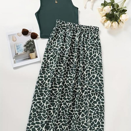 Forår/Sommer Casual Mode Dame Tank Top + Nederdel Todelt Sæt