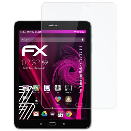 atFoliX Panzerfolie yhteensopiva Samsung Galaxy Tab S3 9.7:n kanssa, lasikalvo 9H suojapinnoite