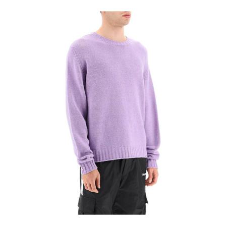Palm Angels Round-neck Strik Lilla, Herre Strik, Størrelse: XL