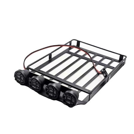 Universelle takstativ bagasjebærer bilramme med LED-lys for 1/18 C8801 RC Crawler bildeler R