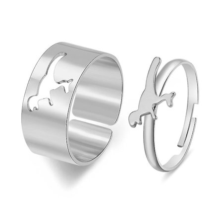 2x Vintage Matchende Løfte Ringe Til Kvinder Mænd Elsker Par Ringe Sæt Åben Ring