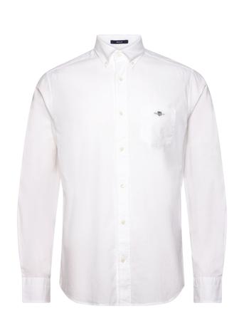 Reg Cotton Linen Shirt Skjorte Business Hvit GANT*Betinget Tilbud