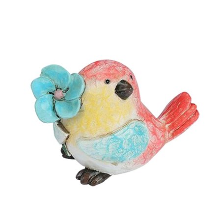 Trädgårdsharts Hantverksdekoration Färgglada Fågelprydnader med Blommor för Julgran Trädgård Utomhus Rea