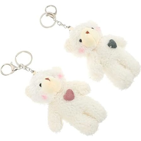 2 plysjbjørn nøkkelringer, søte bjørn plysj nøkkelringer fylt med en